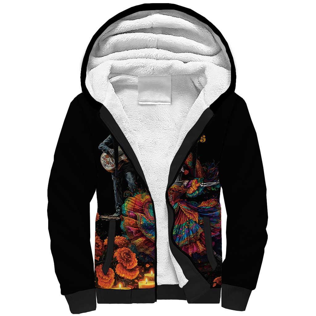 Mexico Dia de los Muertos Sherpa Hoodie La Calavera Catrina