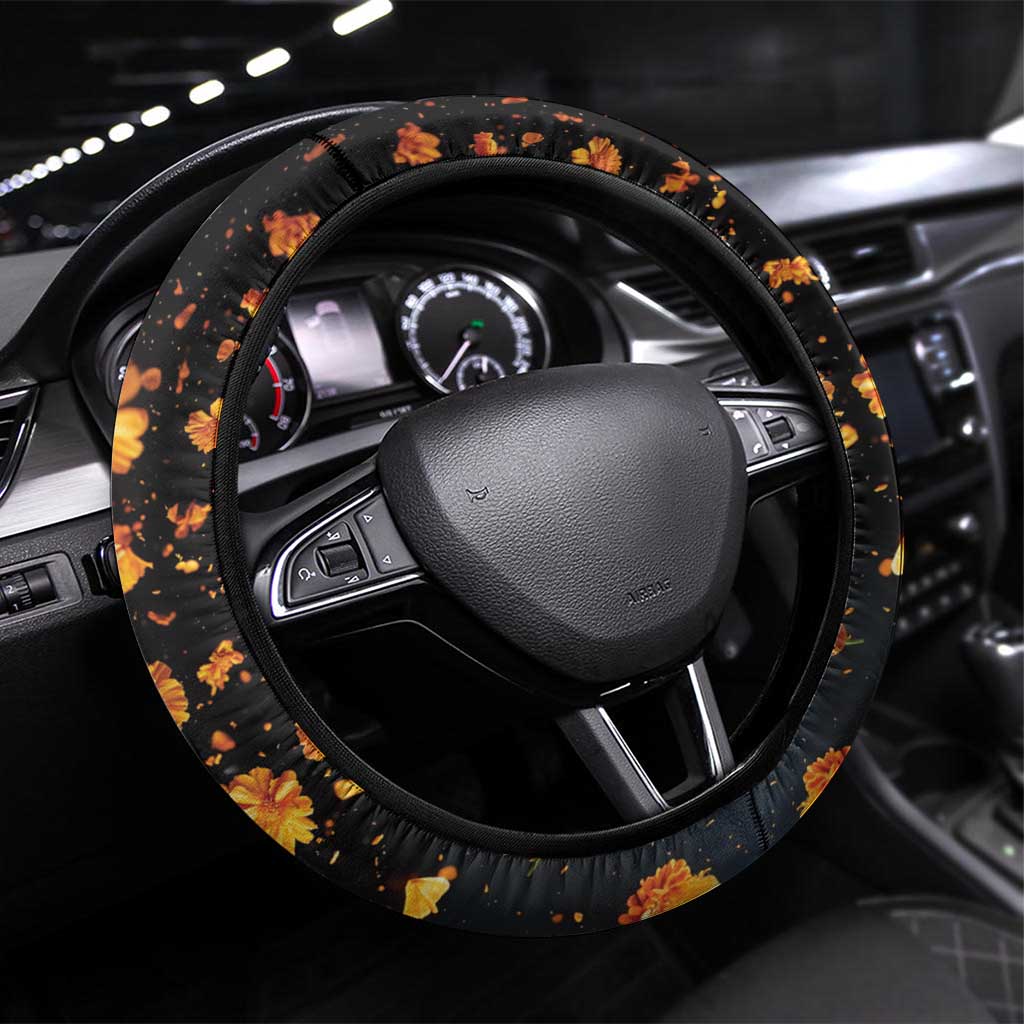 Mexico Dia de los Muertos Steering Wheel Cover La Calavera Catrina