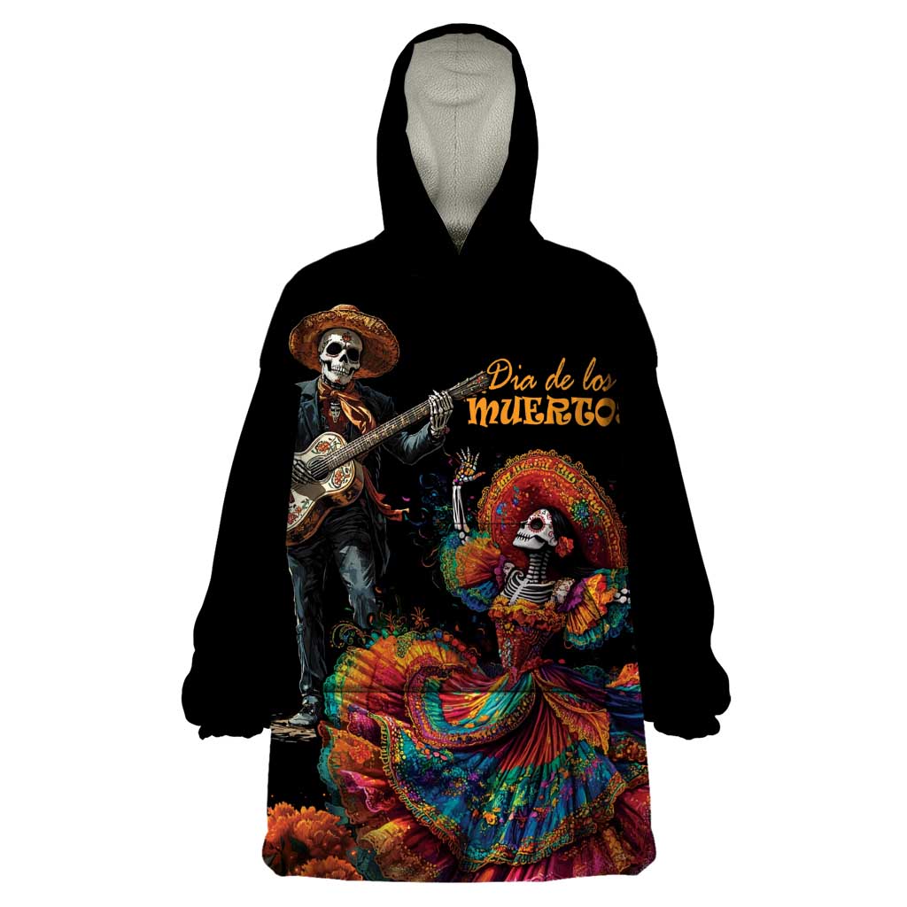 Mexico Dia de los Muertos Wearable Blanket Hoodie La Calavera Catrina