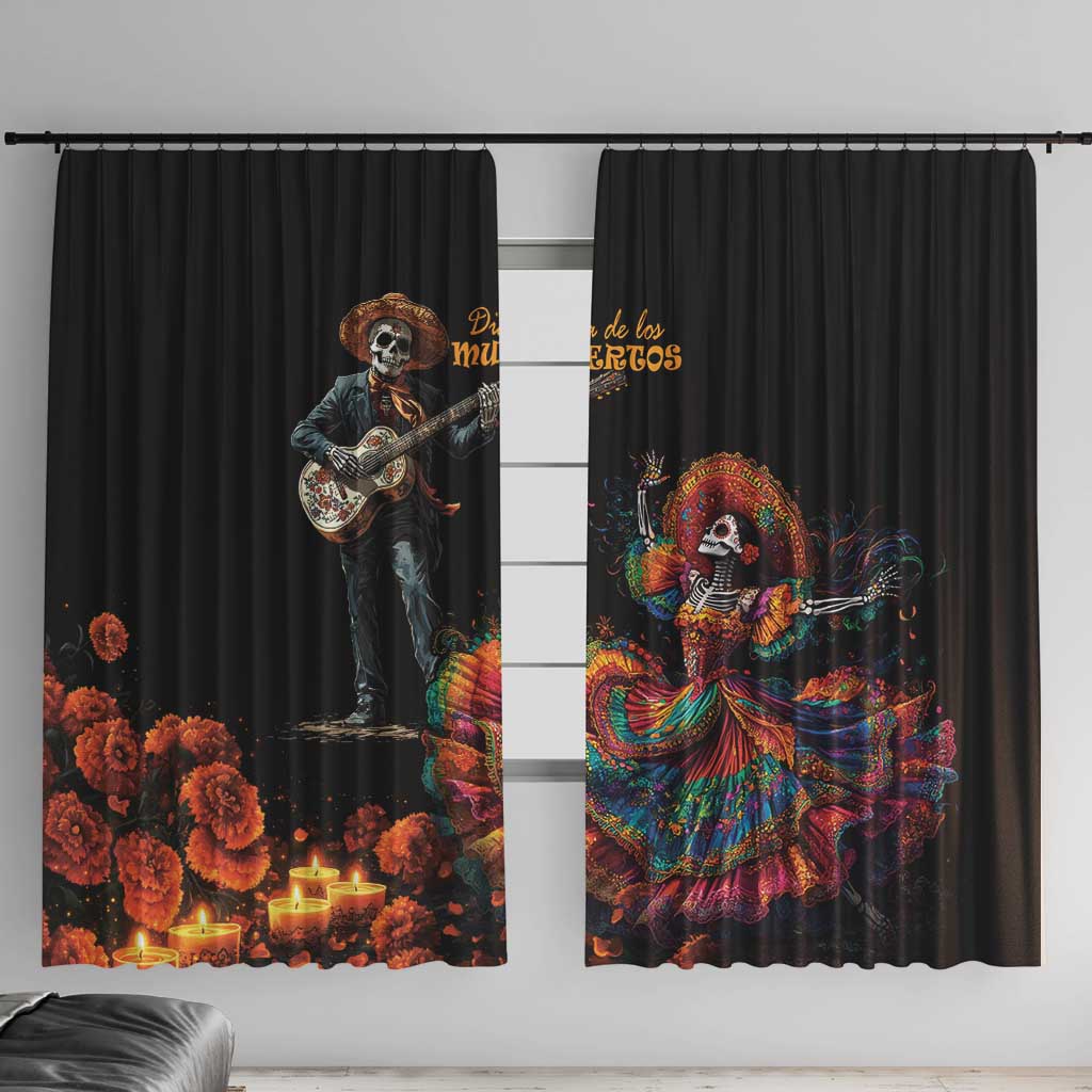 Mexico Dia de los Muertos Window Curtain La Calavera Catrina