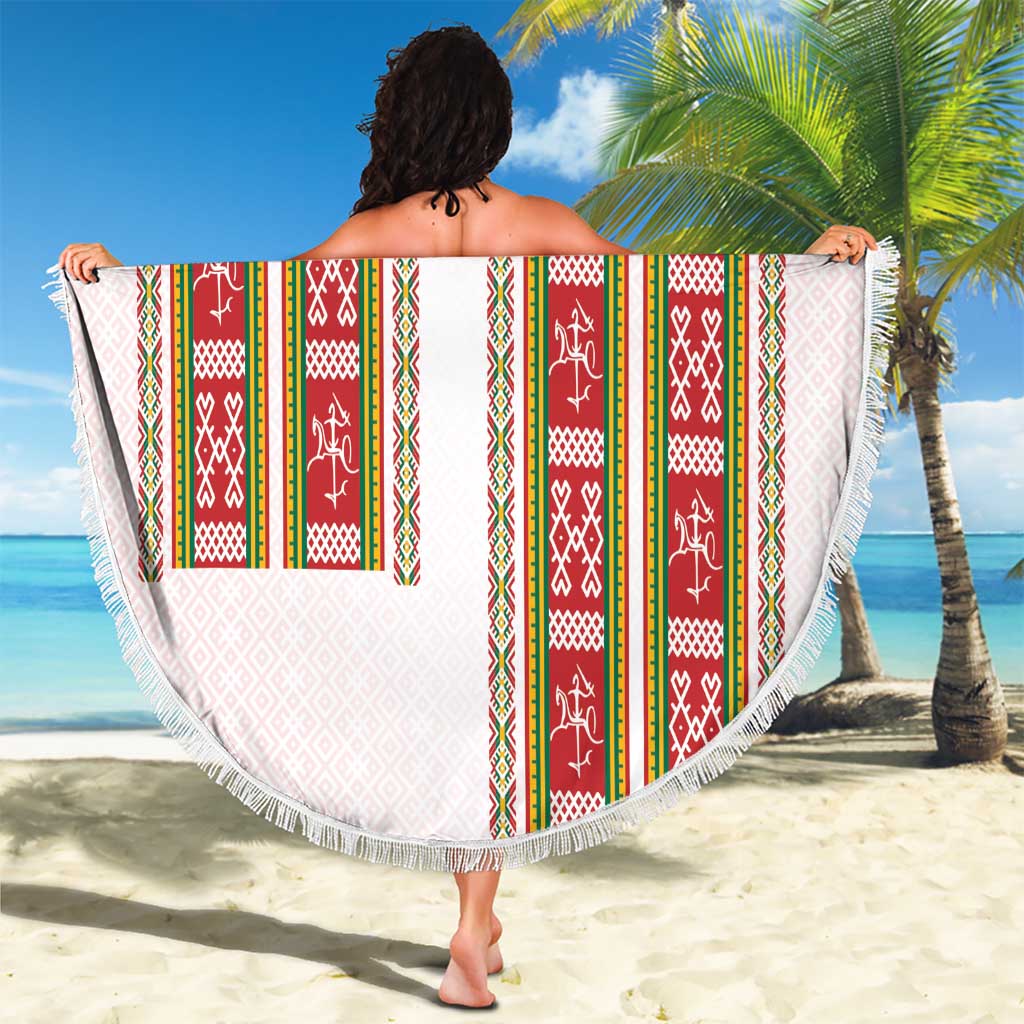 Lithuania Folk Pattern Vytis Motif Beach Blanket
