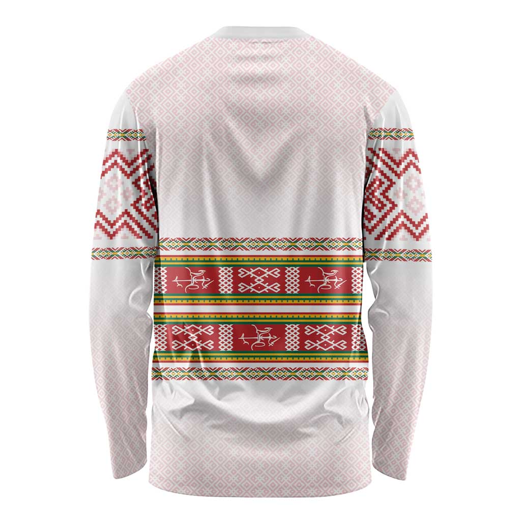 Lithuania Folk Pattern Vytis Motif Long Sleeve Shirt