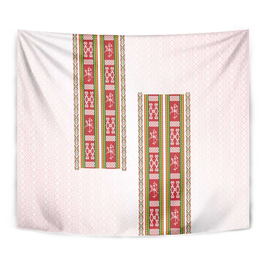 Lithuania Folk Pattern Vytis Motif Tapestry