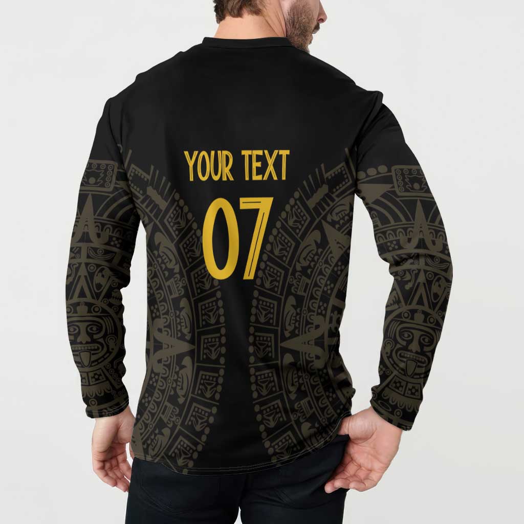 Mexico Football Custom Button Sweatshirt Viva Mexicana Aztec Inspired