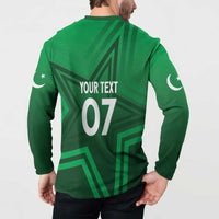 Green button sweatshirt back with YOUR TEXT 07 print and long sleeves