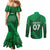 Pakistan Cricket World Cup 2024 Couples Matching Mermaid Dress and Long Sleeve Button Shirt Star Jersey Inspired