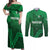 Pakistan Cricket World Cup 2024 Couples Matching Off Shoulder Maxi Dress and Long Sleeve Button Shirt Star Jersey Inspired LT7 - Wonder Print Shop