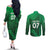 Pakistan Cricket World Cup 2024 Couples Matching Off The Shoulder Long Sleeve Dress and Long Sleeve Button Shirt Star Jersey Inspired