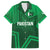 Pakistan Cricket World Cup 2024 Family Matching Off The Shoulder Long Sleeve Dress and Hawaiian Shirt Star Jersey Inspired - Wonder Print Shop