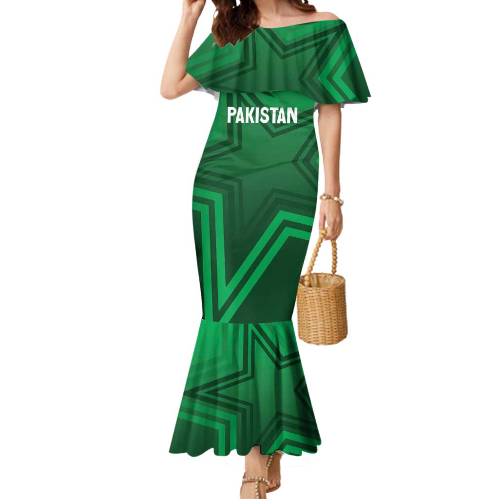 Pakistan Cricket World Cup 2024 Mermaid Dress Star Jersey Inspired - Wonder Print Shop