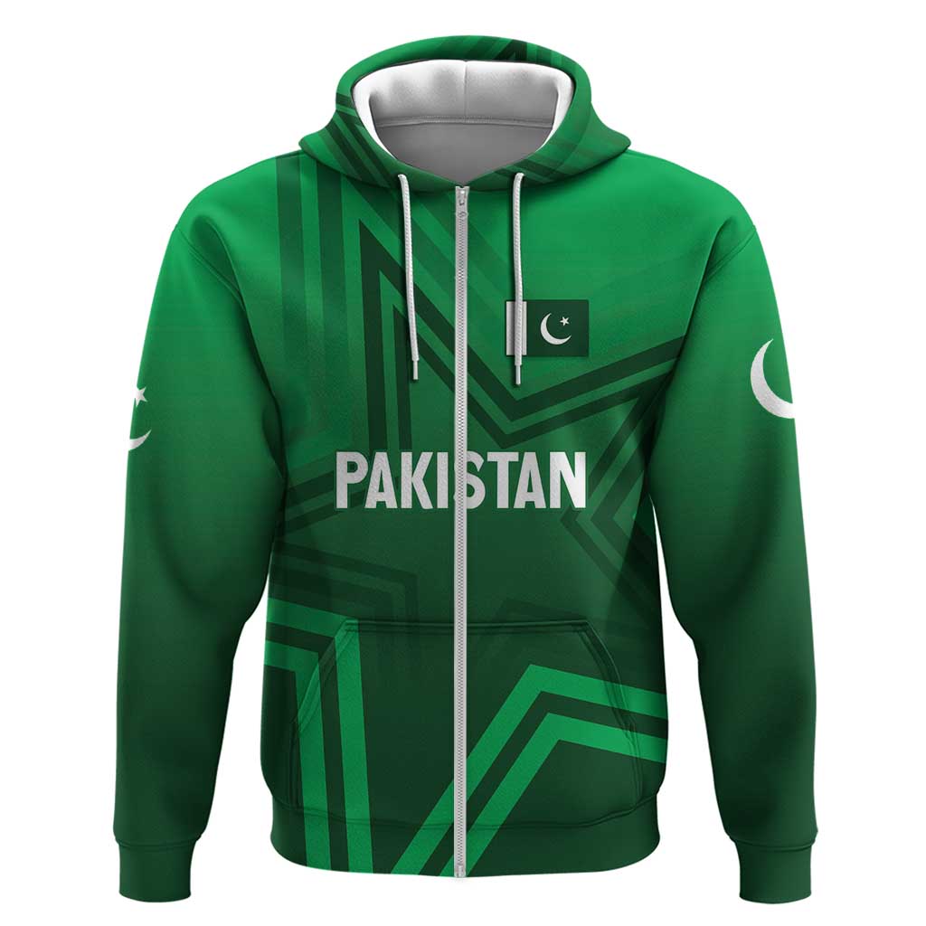 Pakistan Cricket World Cup 2024 Zip Hoodie Star Jersey Inspired