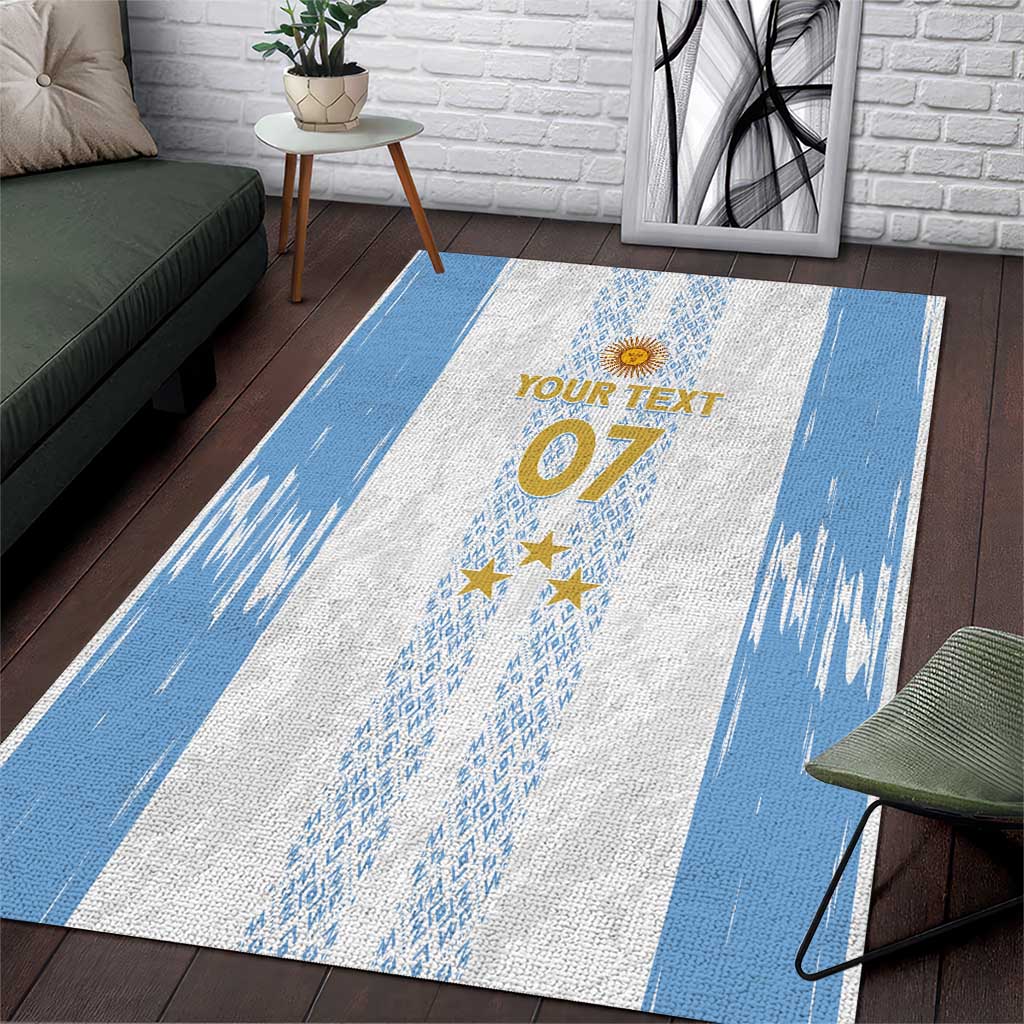 Argentina Football Custom Area Rug 2024 Albiceleste Grunge LT7 - Wonder Print Shop