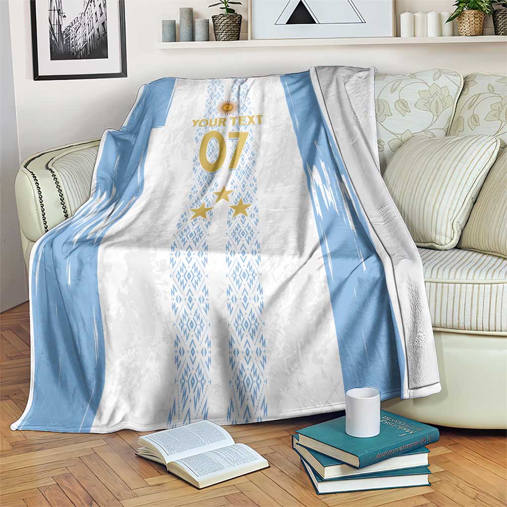 Argentina Football Custom Blanket 2024 Albiceleste Grunge