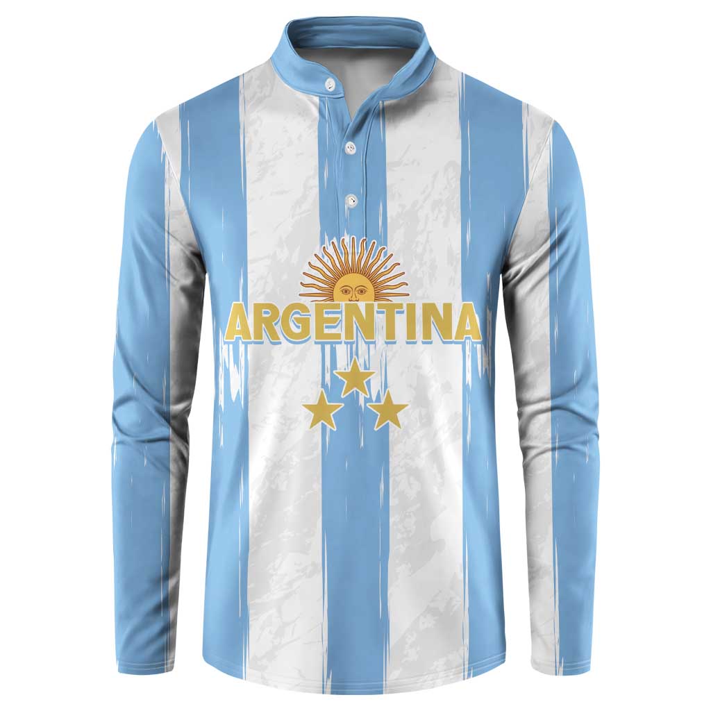 Argentina Football Custom Button Sweatshirt 2024 Albiceleste Grunge LT7 - Wonder Print Shop