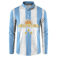 Argentina striped henley sweatshirt with crest, stars, and 'ARGENTINA' text