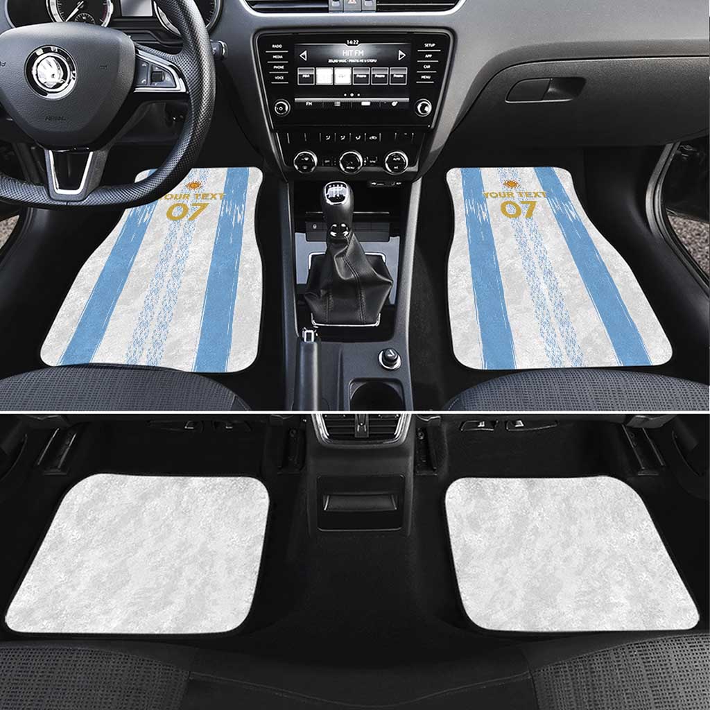 Argentina Football Custom Car Mats 2024 Albiceleste Grunge LT7 - Wonder Print Shop