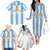 Argentina Football Custom Family Matching Off The Shoulder Long Sleeve Dress and Hawaiian Shirt 2024 Albiceleste Grunge - Wonder Print Shop