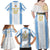 Argentina Football Custom Family Matching Off Shoulder Maxi Dress and Hawaiian Shirt 2024 Albiceleste Grunge LT7 - Wonder Print Shop