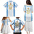 Argentina Football Custom Family Matching Puletasi and Hawaiian Shirt 2024 Albiceleste Grunge - Wonder Print Shop