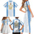 Argentina Football Custom Family Matching Short Sleeve Bodycon Dress and Hawaiian Shirt 2024 Albiceleste Grunge - Wonder Print Shop