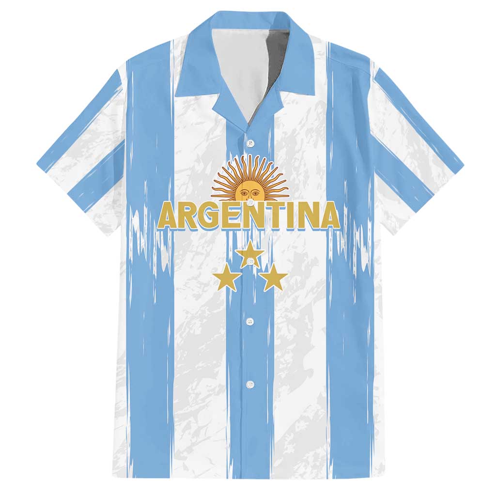 Argentina Football Custom Hawaiian Shirt 2024 Albiceleste Grunge - Wonder Print Shop