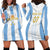 Argentina Football Custom Hoodie Dress 2024 Albiceleste Grunge - Wonder Print Shop