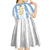 Argentina Football Custom Kid Short Sleeve Dress 2024 Albiceleste Grunge - Wonder Print Shop