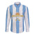 Argentina Football Custom Long Sleeve Button Shirt 2024 Albiceleste Grunge - Wonder Print Shop