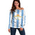 Argentina Football Custom Off Shoulder Sweater 2024 Albiceleste Grunge - Wonder Print Shop