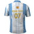 Argentina Football Custom Polo Shirt 2024 Albiceleste Grunge