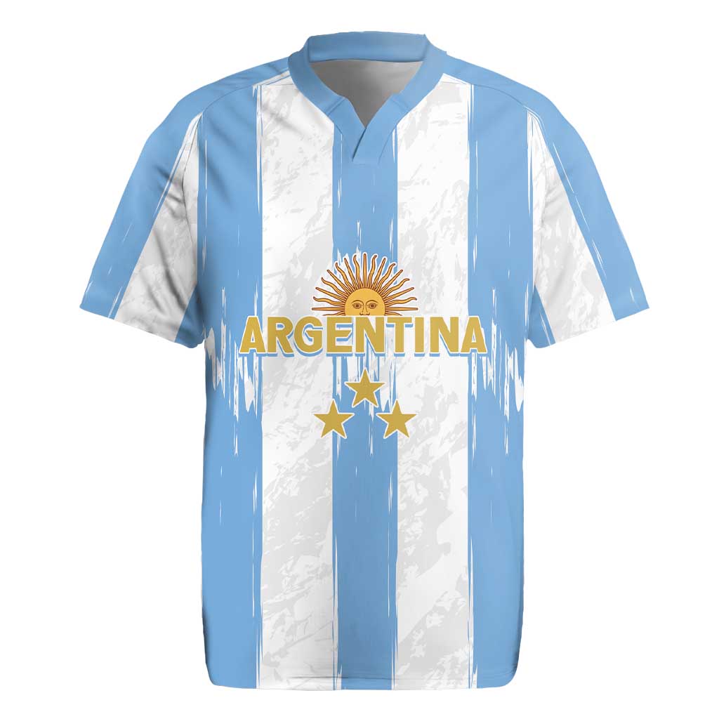 Argentina Football Custom Rugby Jersey 2024 Albiceleste Grunge - Wonder Print Shop