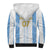 Argentina Football Custom Sherpa Hoodie 2024 Albiceleste Grunge - Wonder Print Shop