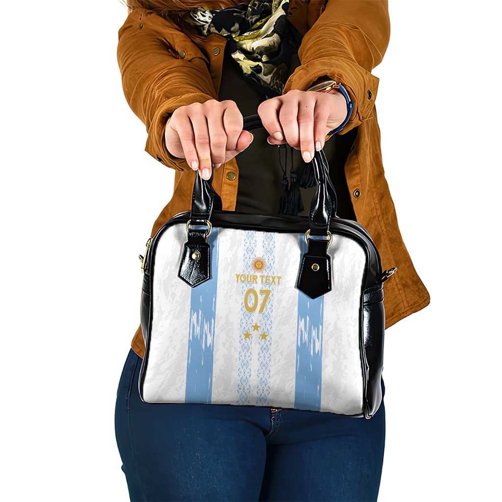 Argentina Football Custom Shoulder Handbag 2024 Albiceleste Grunge