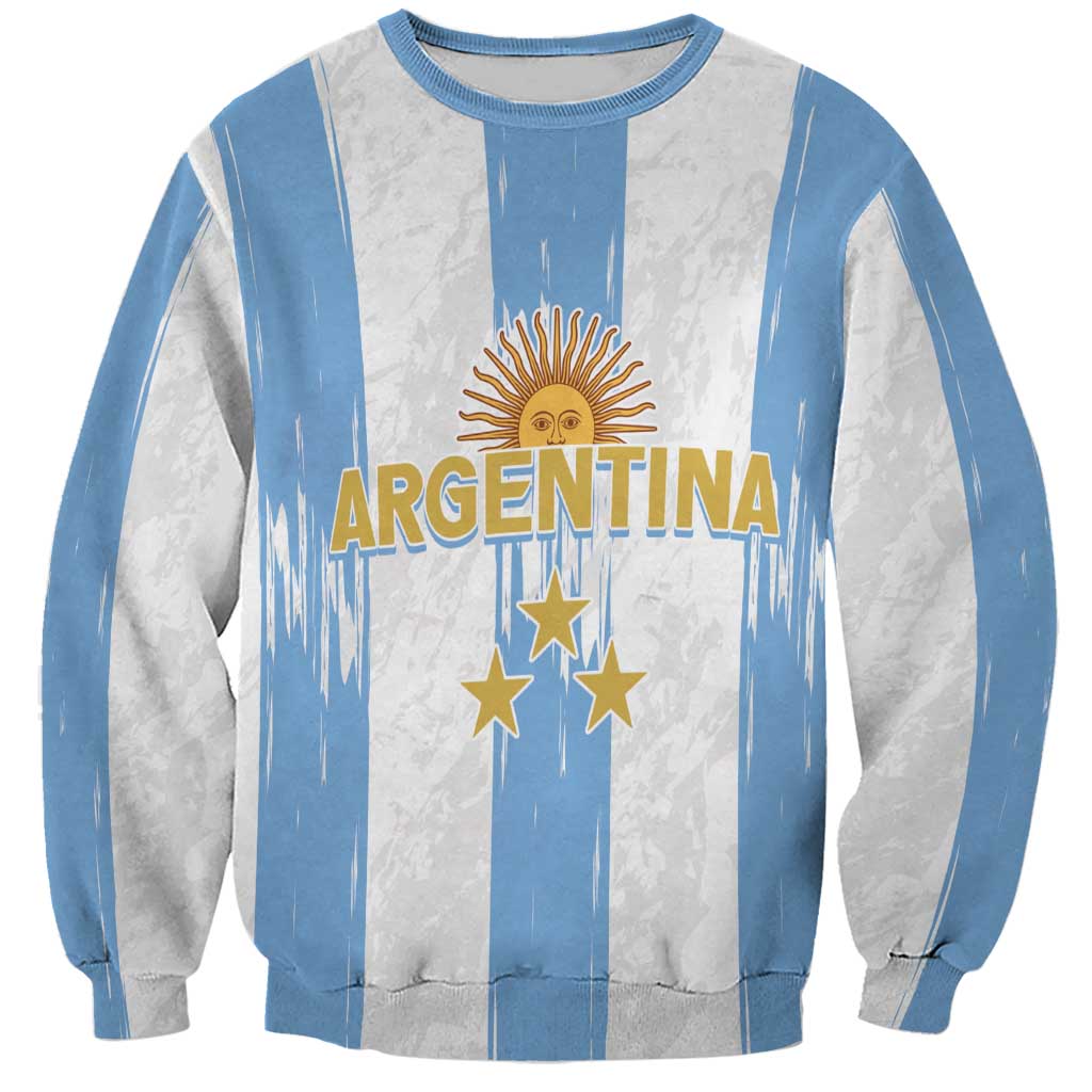 Argentina Football Custom Sweatshirt 2024 Albiceleste Grunge - Wonder Print Shop