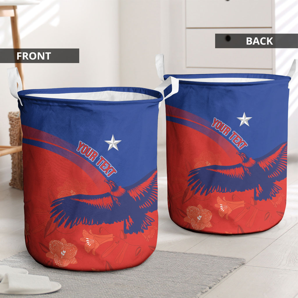 Chile Rugby Custom Los Condores Laundry Basket Copihue Motifs