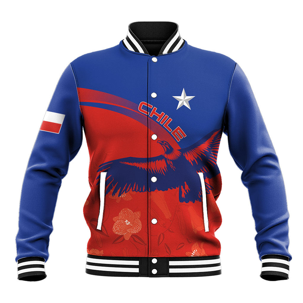 Chile Rugby Custom Los Condores Baseball Jacket Copihue Motifs