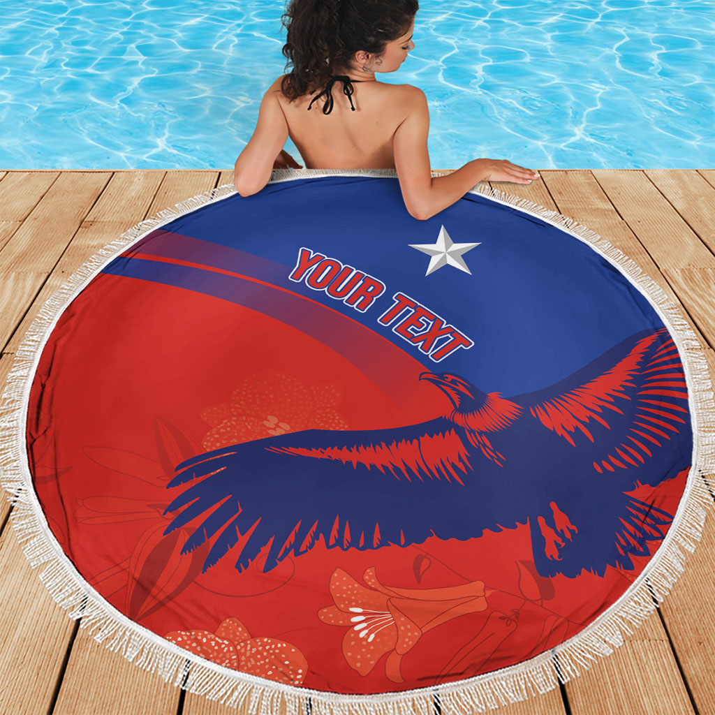 Chile Rugby Custom Los Condores Beach Blanket Copihue Motifs