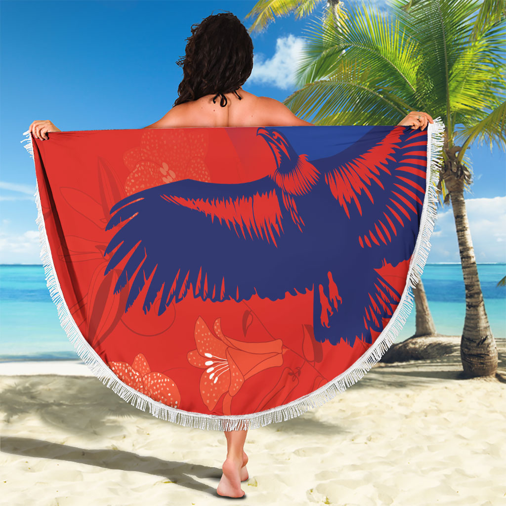 Chile Rugby Custom Los Condores Beach Blanket Copihue Motifs