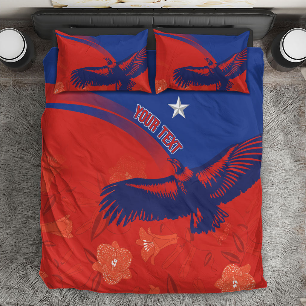 Chile Rugby Custom Los Condores Bedding Set Copihue Motifs