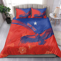 Chile Rugby Custom Los Condores Bedding Set Copihue Motifs