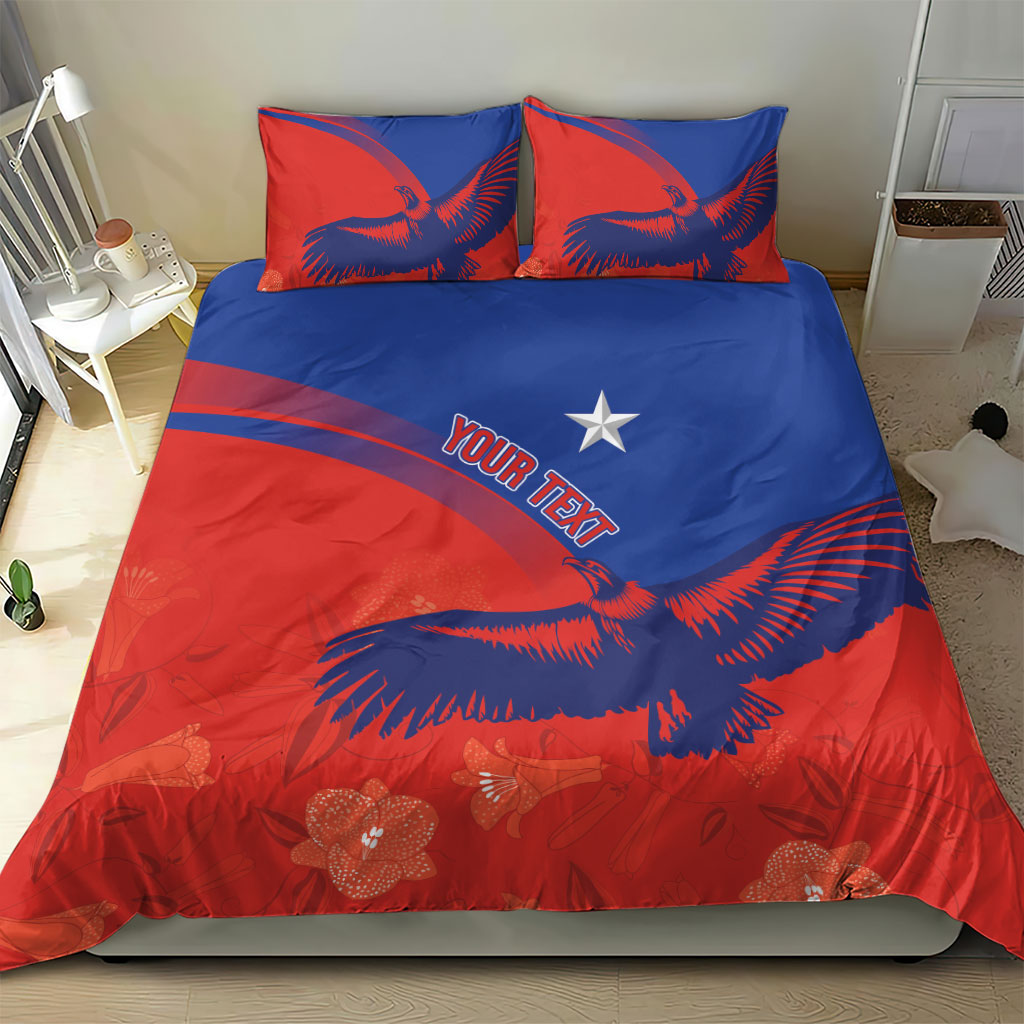 Chile Rugby Custom Los Condores Bedding Set Copihue Motifs