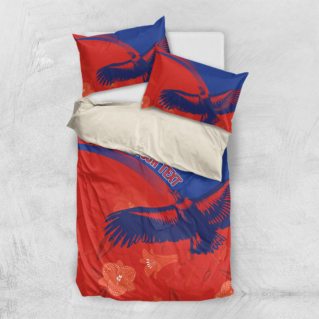 Chile Rugby Custom Los Condores Bedding Set Copihue Motifs