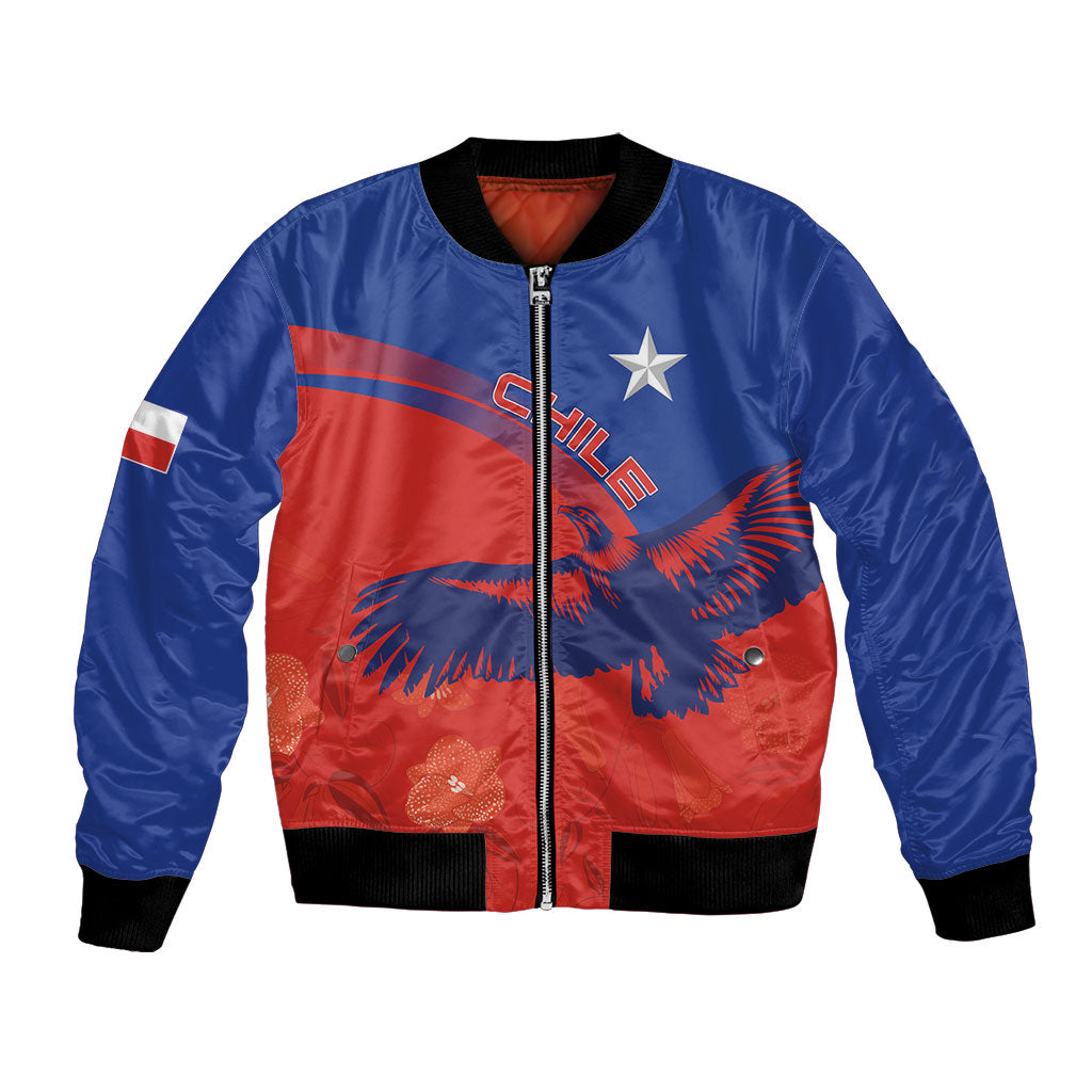 Chile Rugby Custom Los Condores Bomber Jacket Copihue Motifs