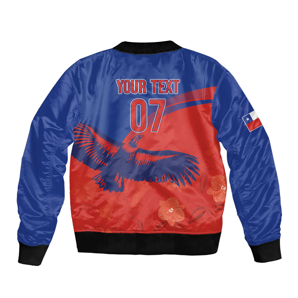 Chile Rugby Custom Los Condores Bomber Jacket Copihue Motifs