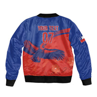 Chile Rugby Custom Los Condores Bomber Jacket Copihue Motifs