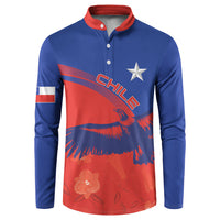Chile Rugby Custom Los Condores Button Sweatshirt Copihue Motifs