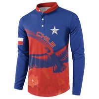 Chile Rugby Custom Los Condores Button Sweatshirt Copihue Motifs