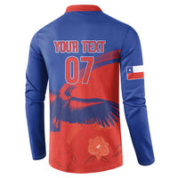 Chile Rugby Custom Los Condores Button Sweatshirt Copihue Motifs