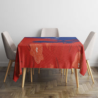 Chile Rugby Custom Los Condores Tablecloth Copihue Motifs