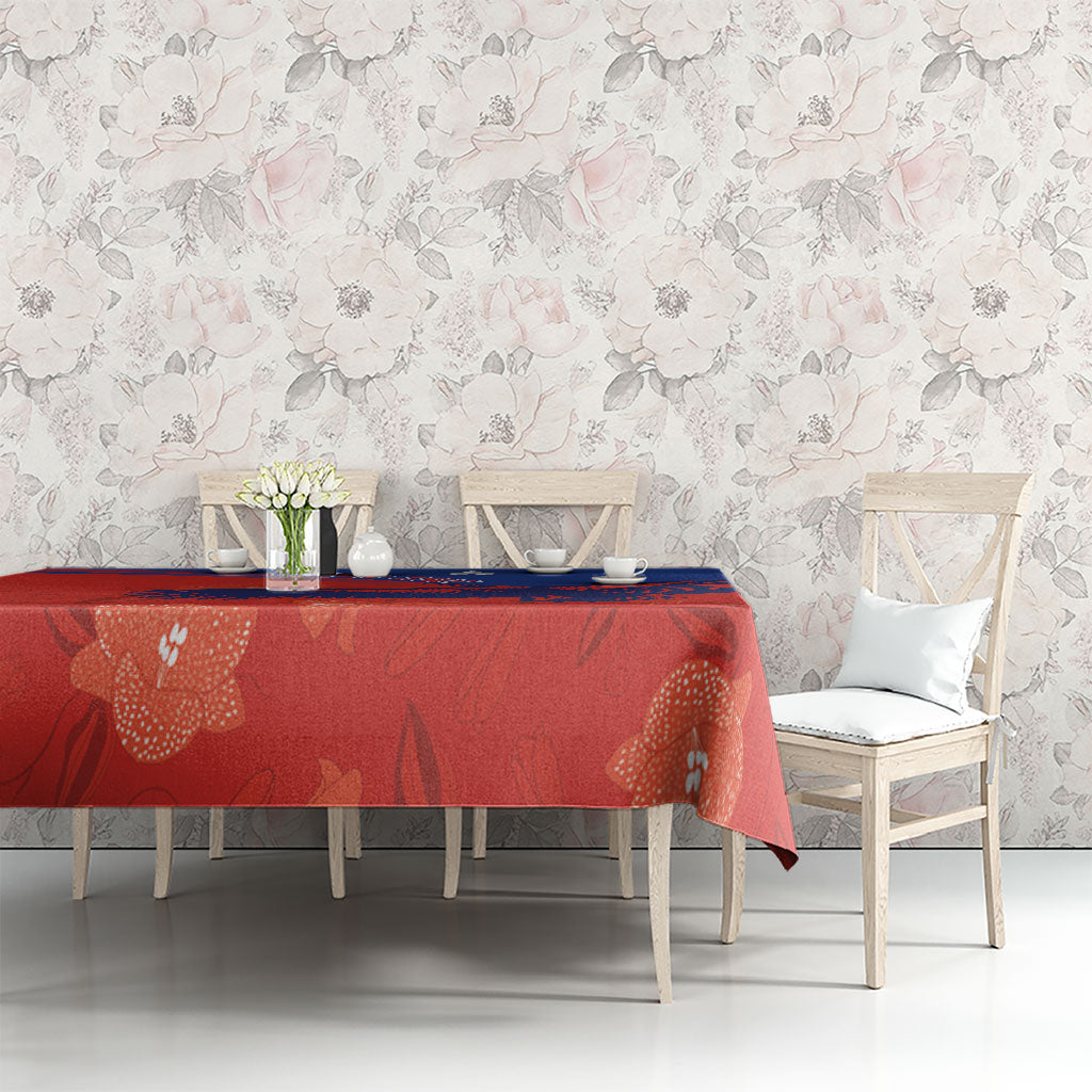 Chile Rugby Custom Los Condores Tablecloth Copihue Motifs